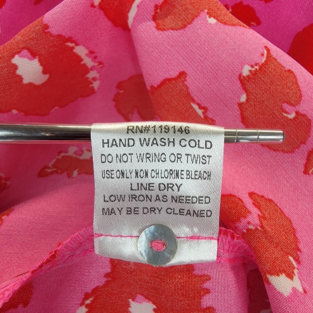Jodifl Dress Womens 2X Pink Red Animal Print Ruffle Sleeve Tiered Polyester Plus - Picture 11 of 15